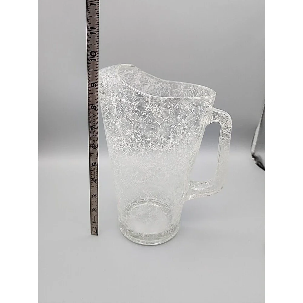 Vintage Hazel Atlas Glass Spaghetti Drizzle String Glass Beverage Pitcher Heavy